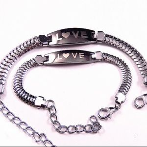 His & Hers LOVE Stainless Steel Bracelets
